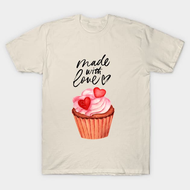 Love Cupcake Made with Love Tee T-Shirt by Lovli Lakin Designs